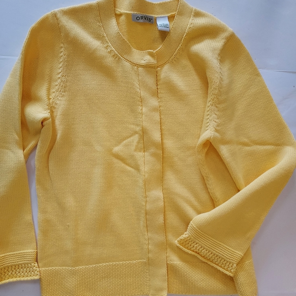 Orvis Yellow Women's Cardigan Sweater